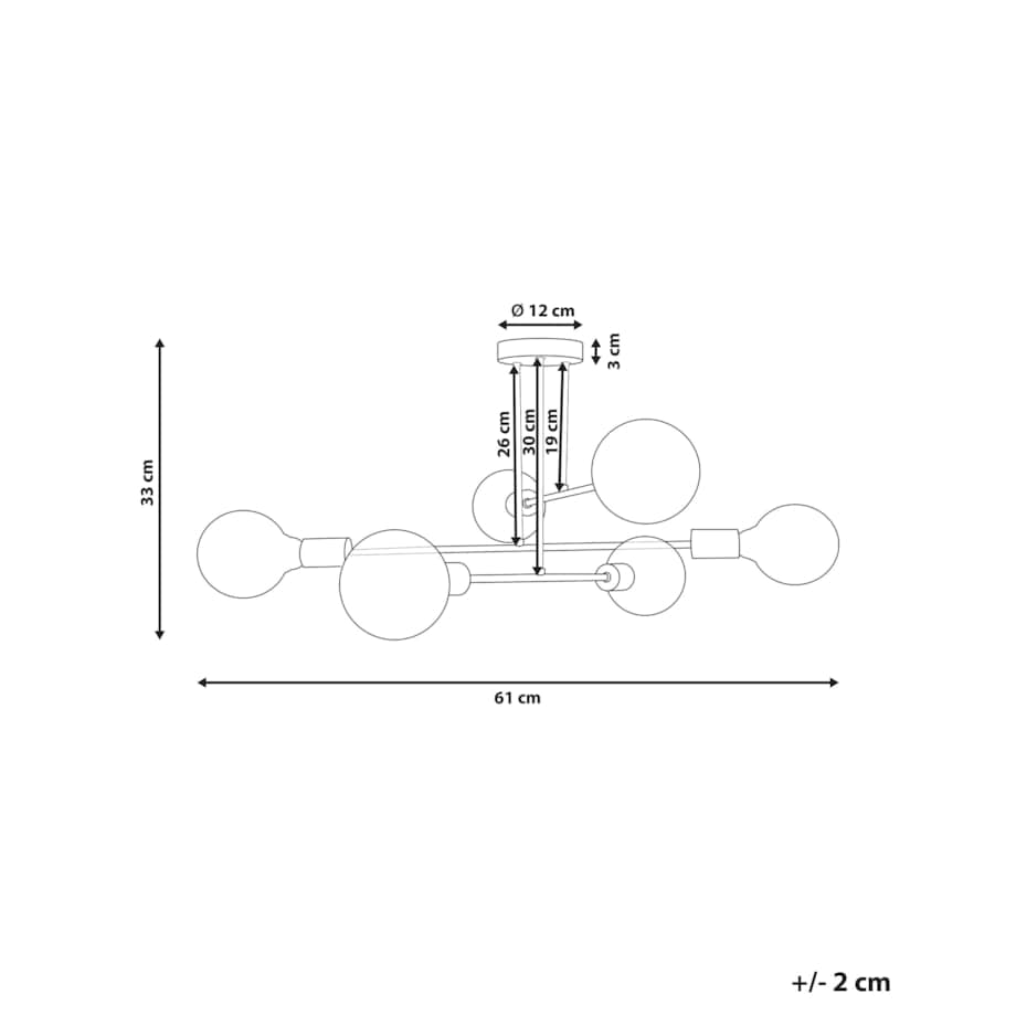 Lampa sufitowa 6-punktowa metalowa mosiężna KIDANE