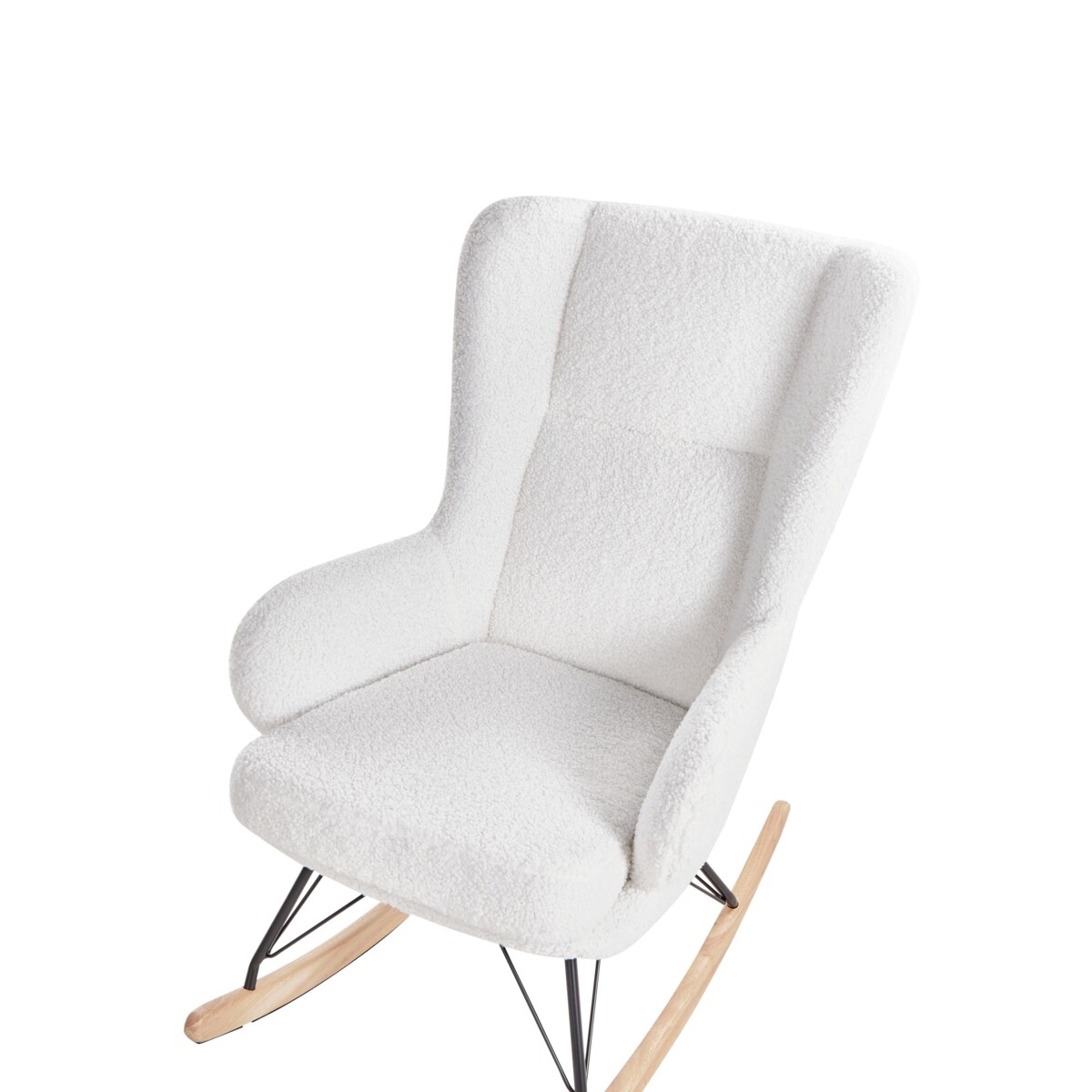 Fotel bujany LUOMA Boucle Złamana biel