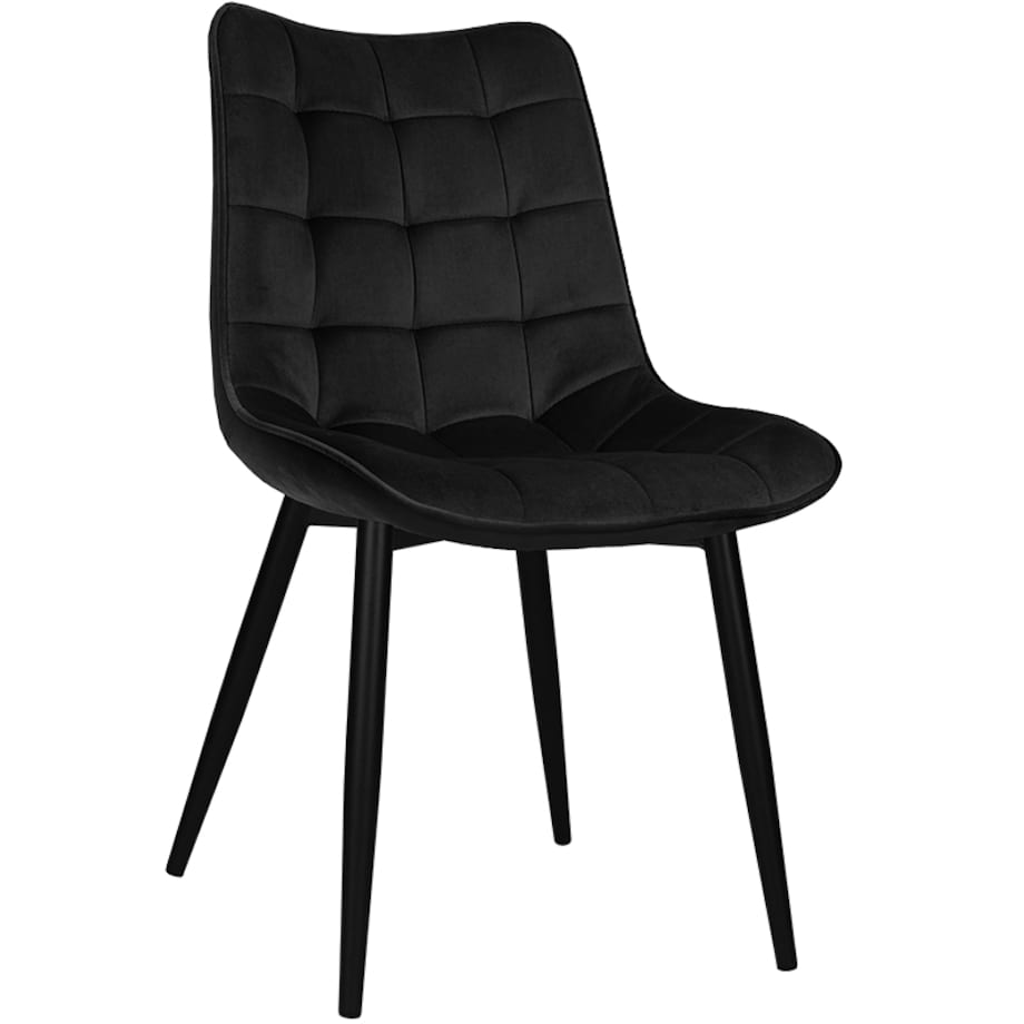 Krzesło tapicerowane czarne welurowe do salonu jadalni