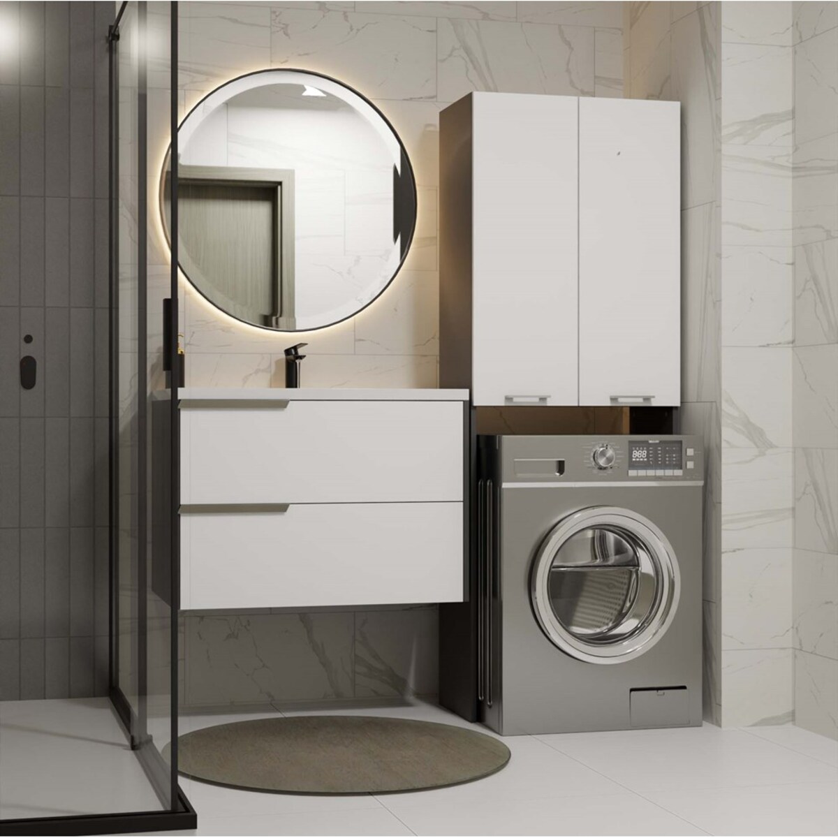 Szafka na pralkę Pola DD ANTRACYT / BIAŁY