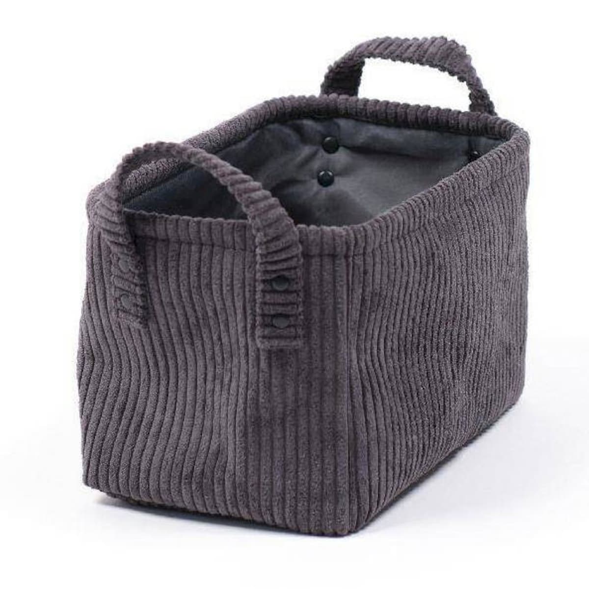 Koszyk do przechowywania z uchwytami, struktura sztruksu, 25 x 15 cm