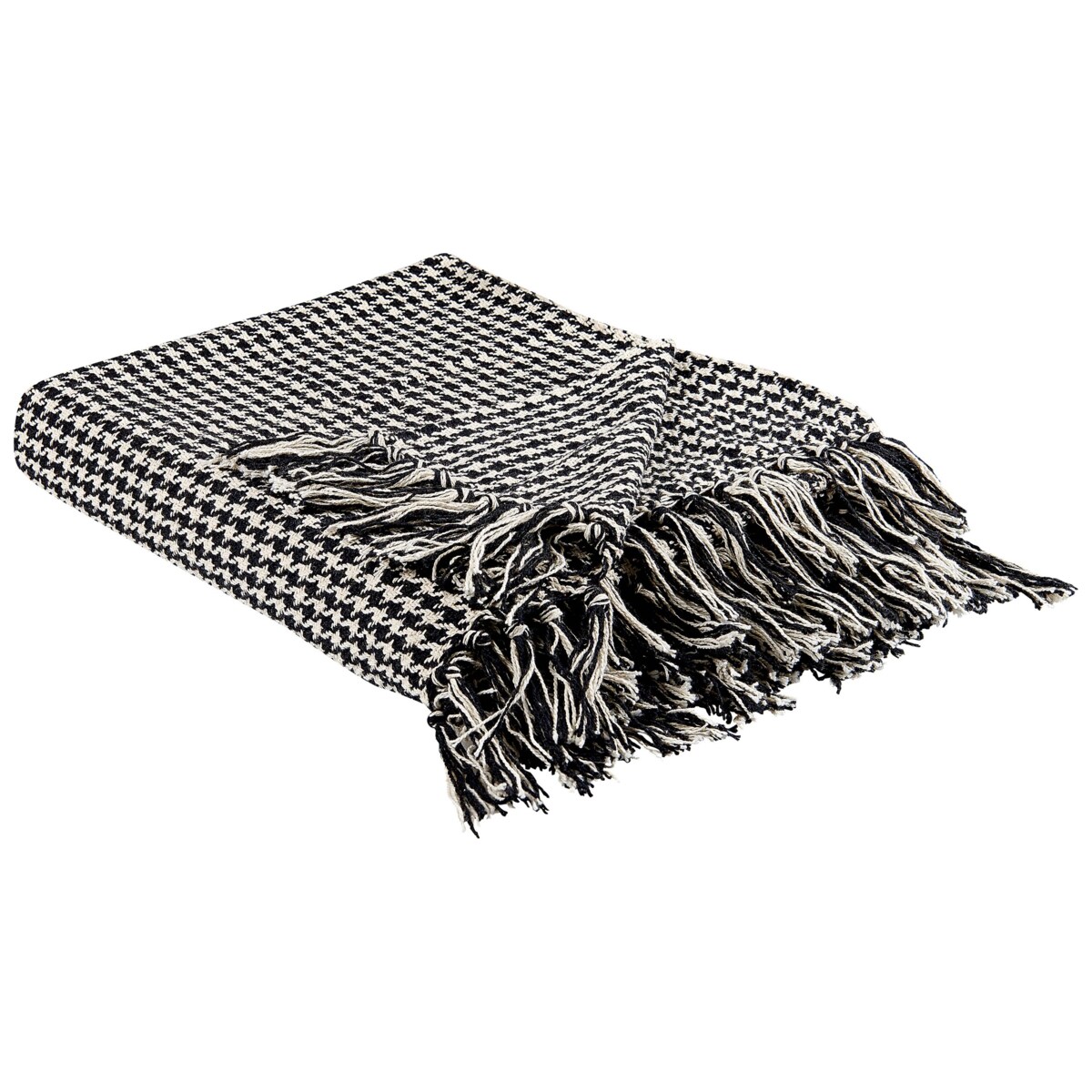 Bawełniany koc 125 x 150 cm czarno-biały DAMEK