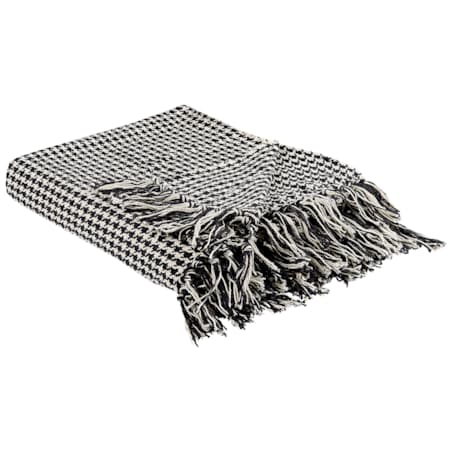 Bawełniany koc 125 x 150 cm czarno-biały DAMEK