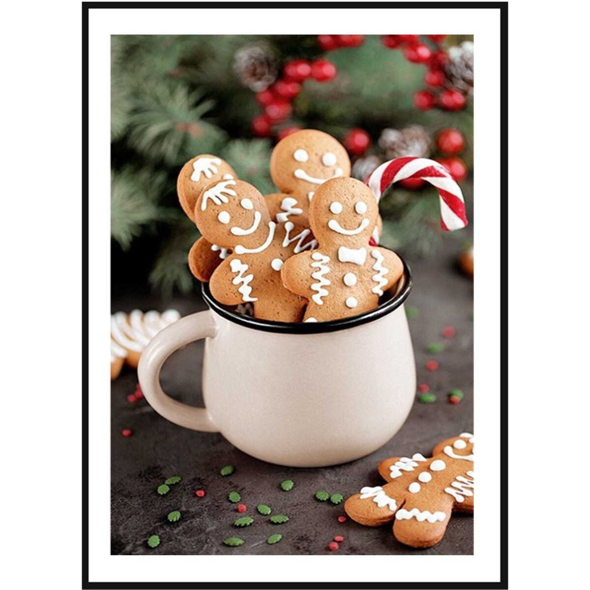 Poster Story, Plakat, Obraz - Świąteczna Pierniczki w Kubeczku, wymiary 70 x 100 cm