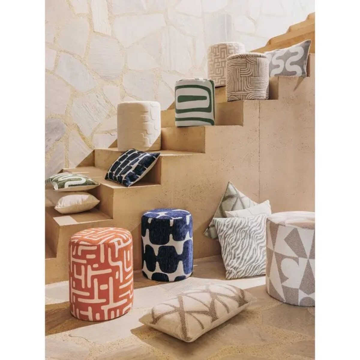 Pufa, podnóżek, 30x36 cm, pomarańczowa, Delor