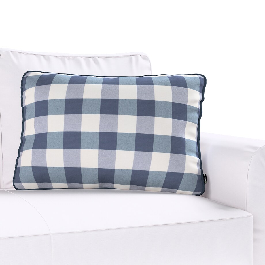 Poszewka Gabi na poduszkę prostokątna 60x40 granatowo-biała krata (5,5x5,5cm)