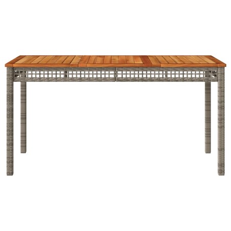 vidaXL Stół ogrodowy, szary, 140x80x75 cm, polirattan i akacja
