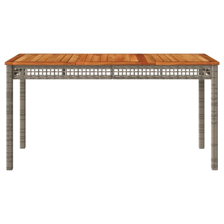 vidaXL Stół ogrodowy, szary, 140x80x75 cm, polirattan i akacja