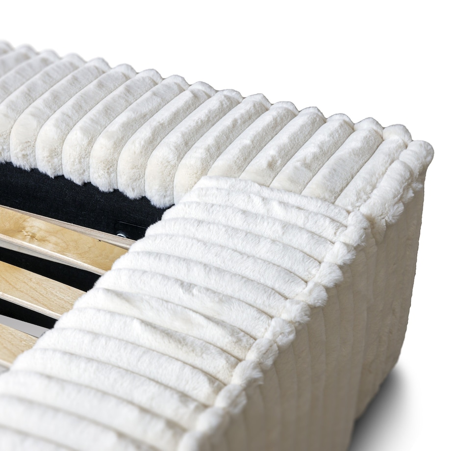 Łóżko ze stelażem i pojemnikiem jasnobeżowe 160x200 cm Golmo