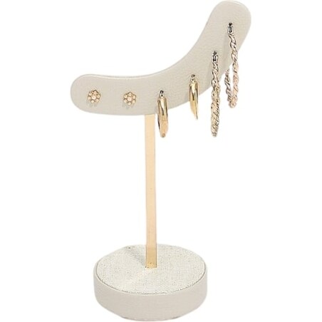 Stojak na kolczyki Stackers jasnobeżowy lniany