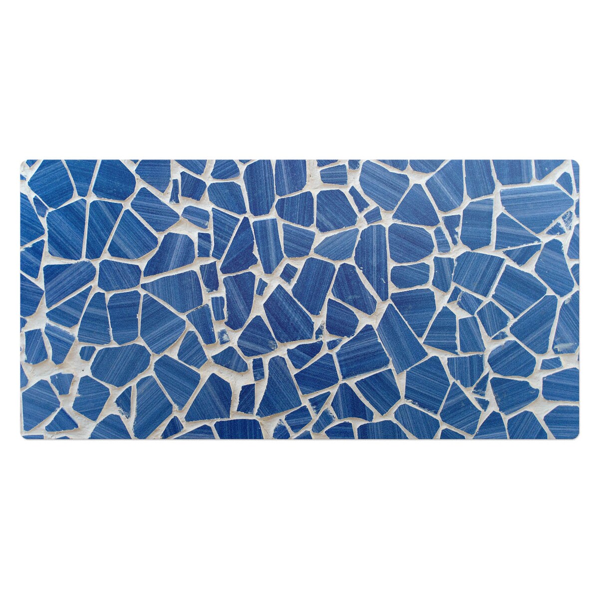 Niebieska mata na biurko Mozaika z fragmentów, 120x60 cm
