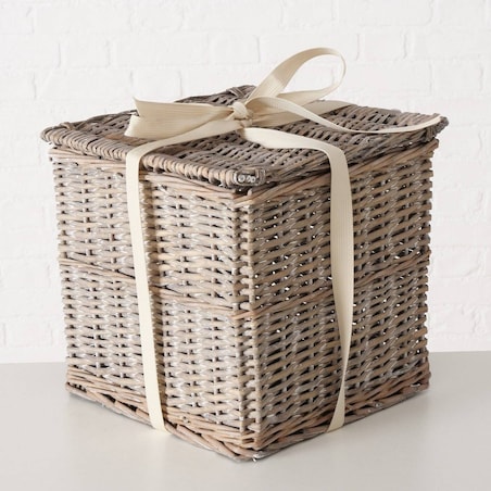 Kosze wiklinowe zamykane TANGO, 3 sztuki