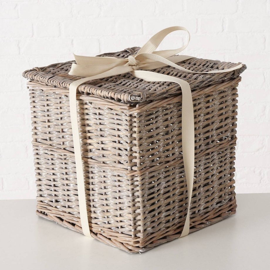 Kosze wiklinowe zamykane TANGO, 3 sztuki