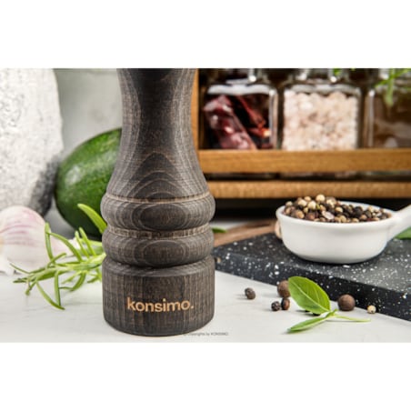 Konsimo MILOS Zestaw młynków 18 cm, 2 szt. wenge olejowany, wenge