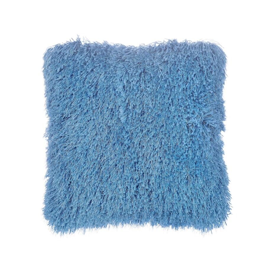 2 poduszki dekoracyjne włochacze 45 x 45 cm niebieskie CIDE