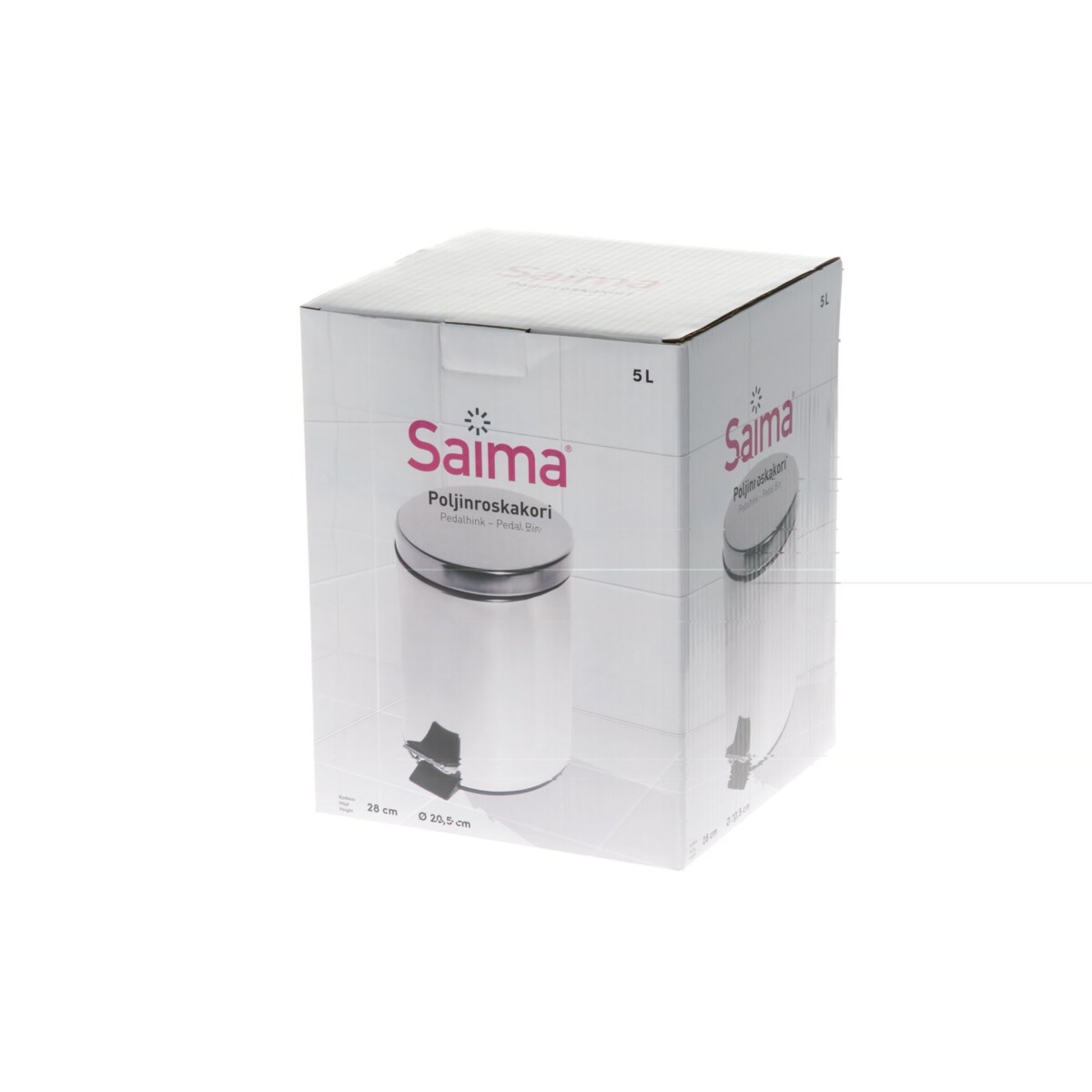 Kosz z pokrywą, stal nierdzewna, 5 l