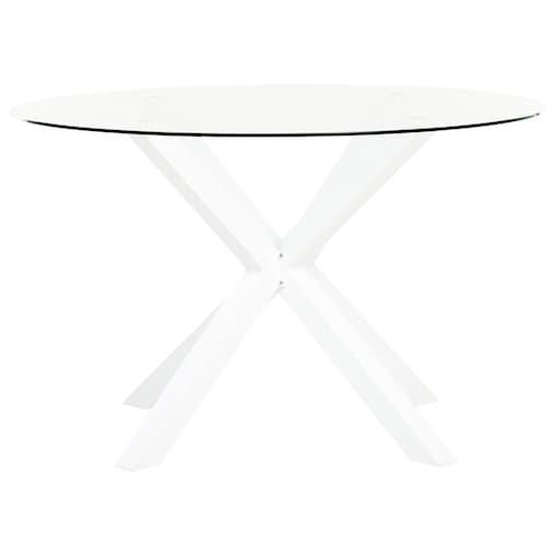 Stół ogrodowy MALETTO 120 cm 120 cm Szkło Biały