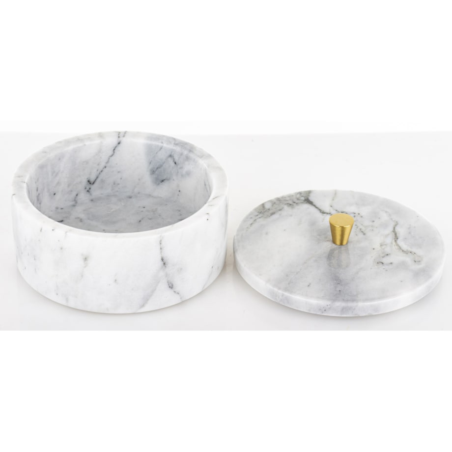 Okrągły pojemnik dekoracyjny 8x12,5x12,5 cm RAFI-2 biały