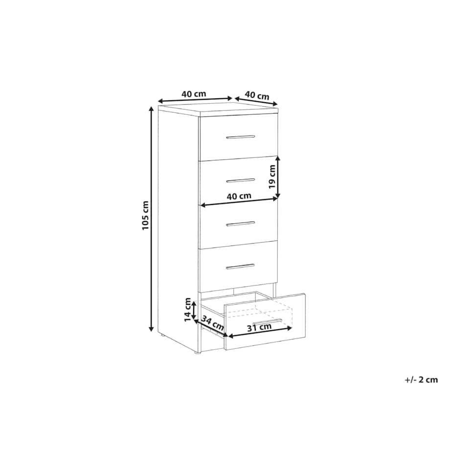 Komoda 5 szuflad KITIMAT Jasnobrązowy