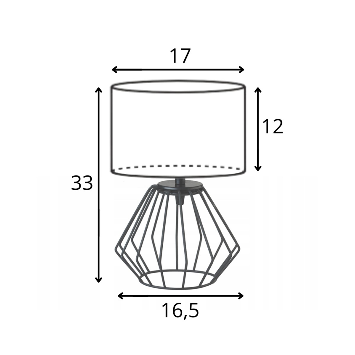 Lampka nocna na biurko lampa biurkowa druciana LED z abażurem walec LANA