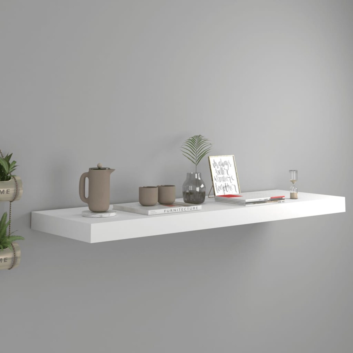 vidaXL Półka ścienna, biała, 80x23,5x3,8 cm, MDF