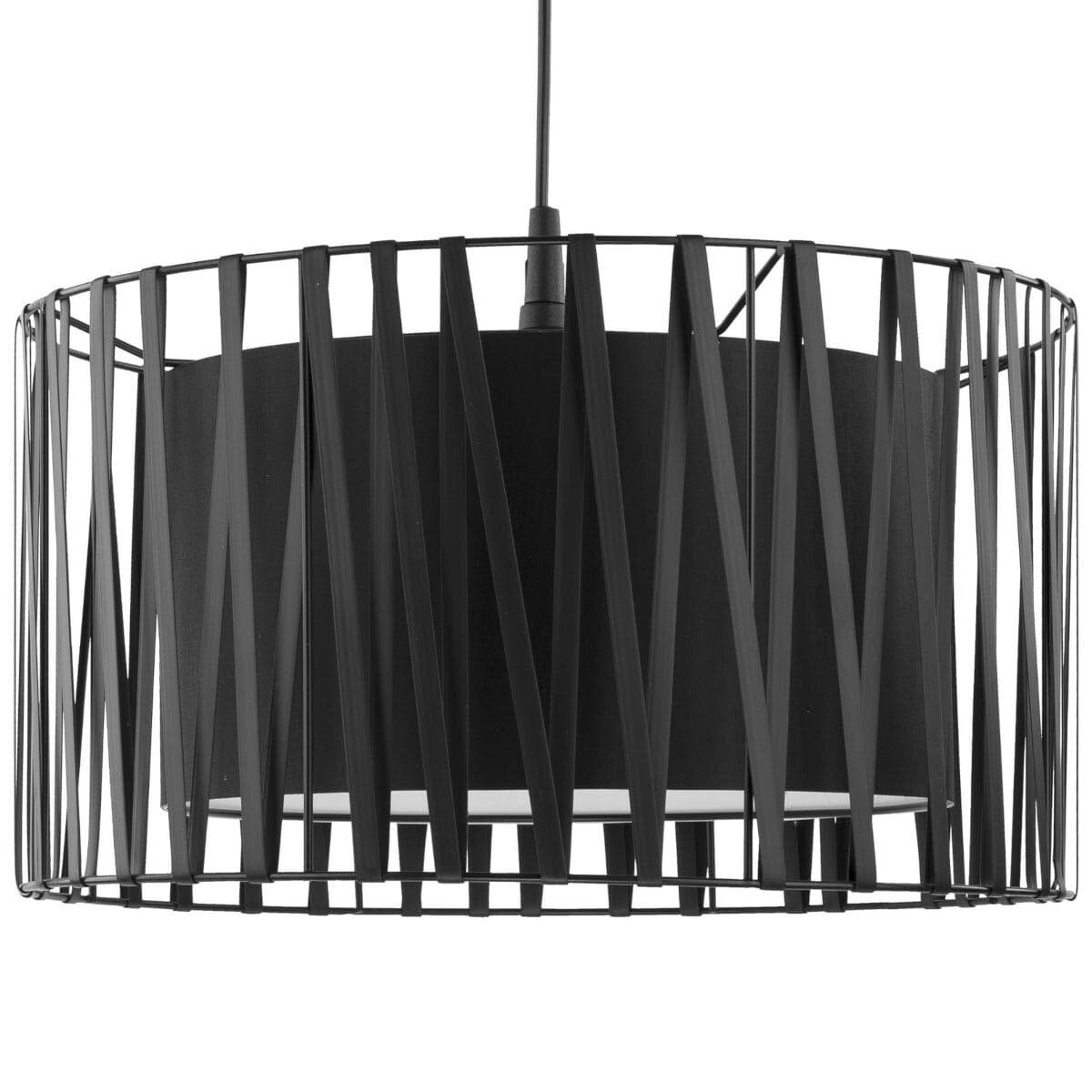 Lampa wisząca okrągła Harmony 1654 TK Lighting tkaninowa czarna
