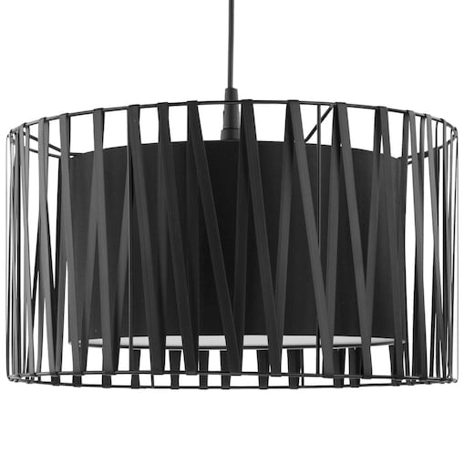 Lampa wisząca okrągła Harmony 1654 TK Lighting tkaninowa czarna