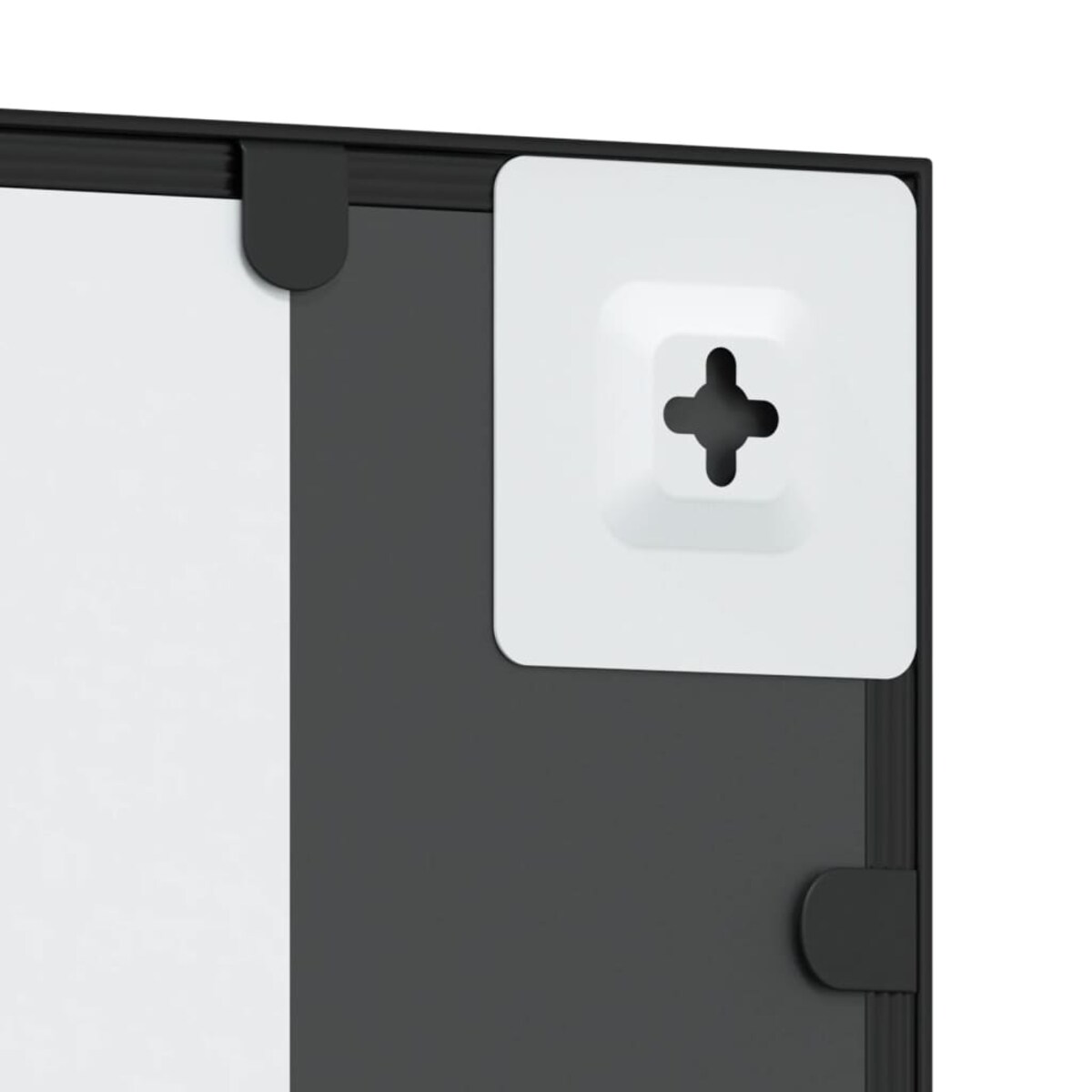 vidaXL Lustro ścienne, czarne, 50x60 cm, prostokątne, żelazo