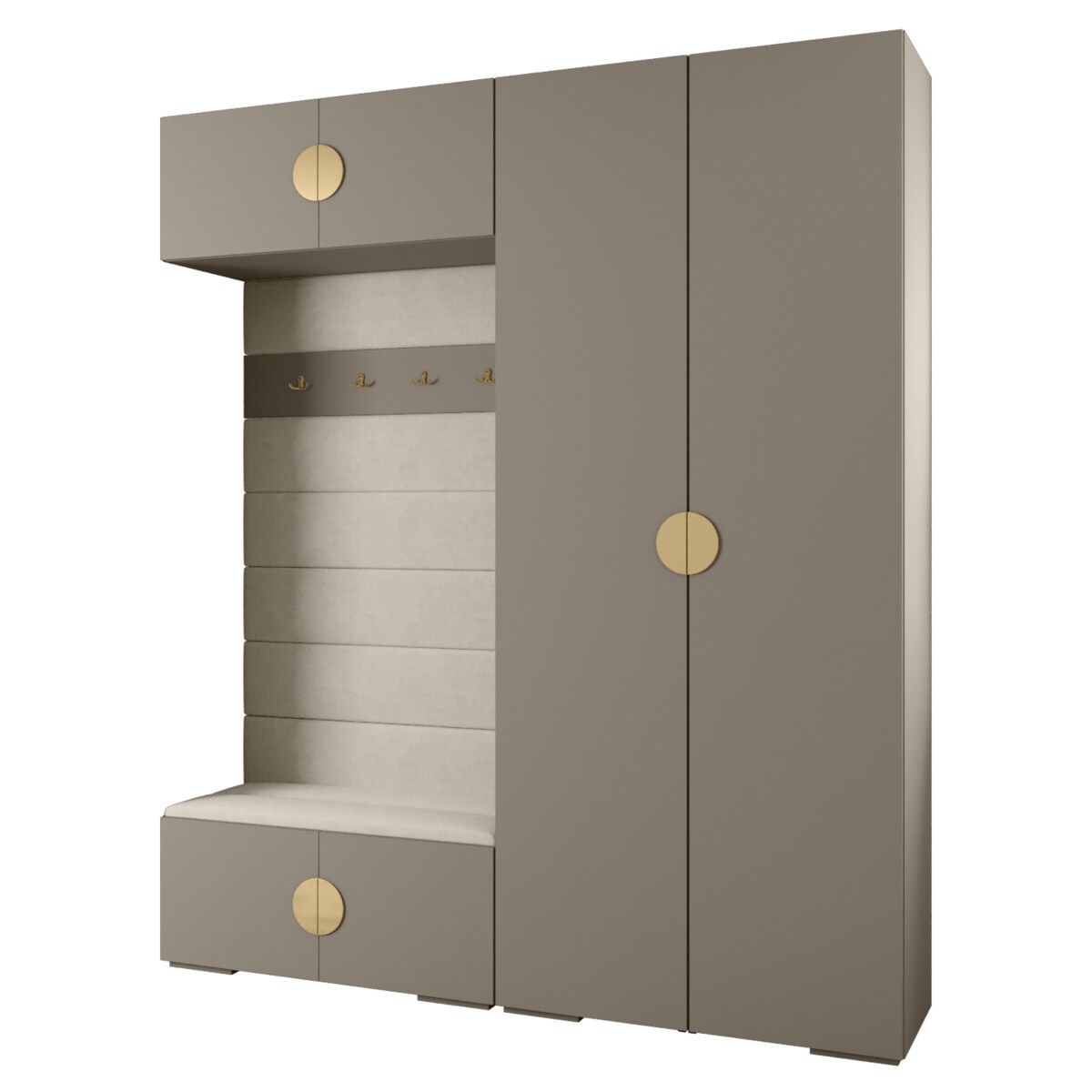 Garderoba do przedpokoju INOVA 4 Z18 kaszmir+złoty+manila02