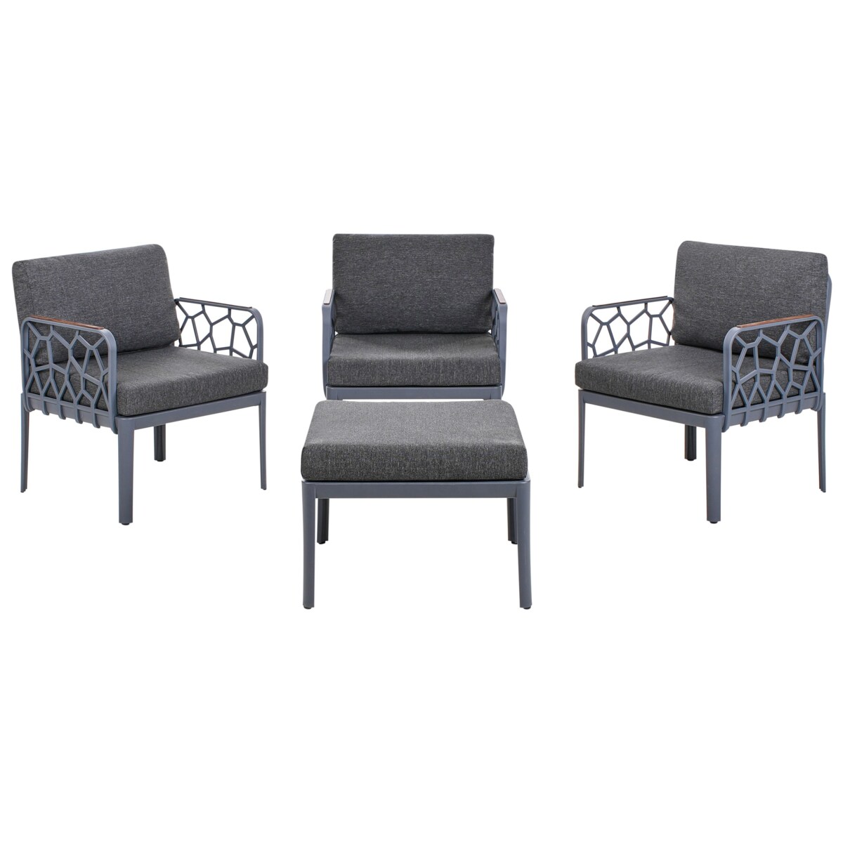 Zestaw ogrodowy dla 4 osób ERICHE Ciemnoszary