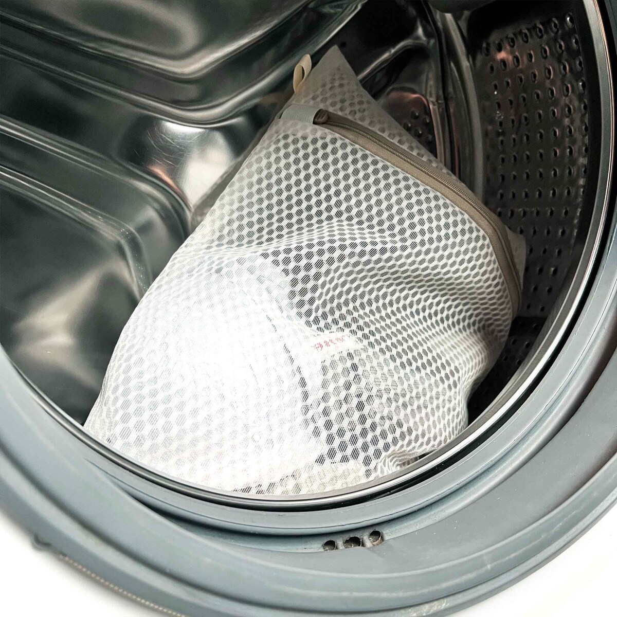 Siatka Worek Na Pranie Ubrań Bielizny Kosz Na Pranie 30X40 Cm Beżowy