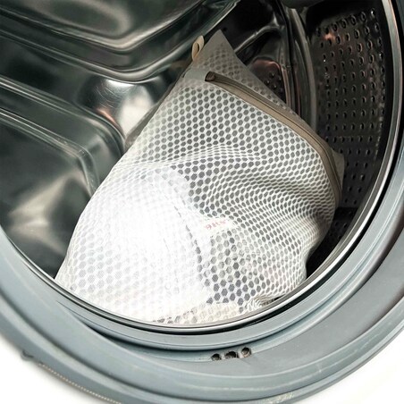 Siatka Worek Na Pranie Ubrań Bielizny Kosz Na Pranie 30X40 Cm Beżowy