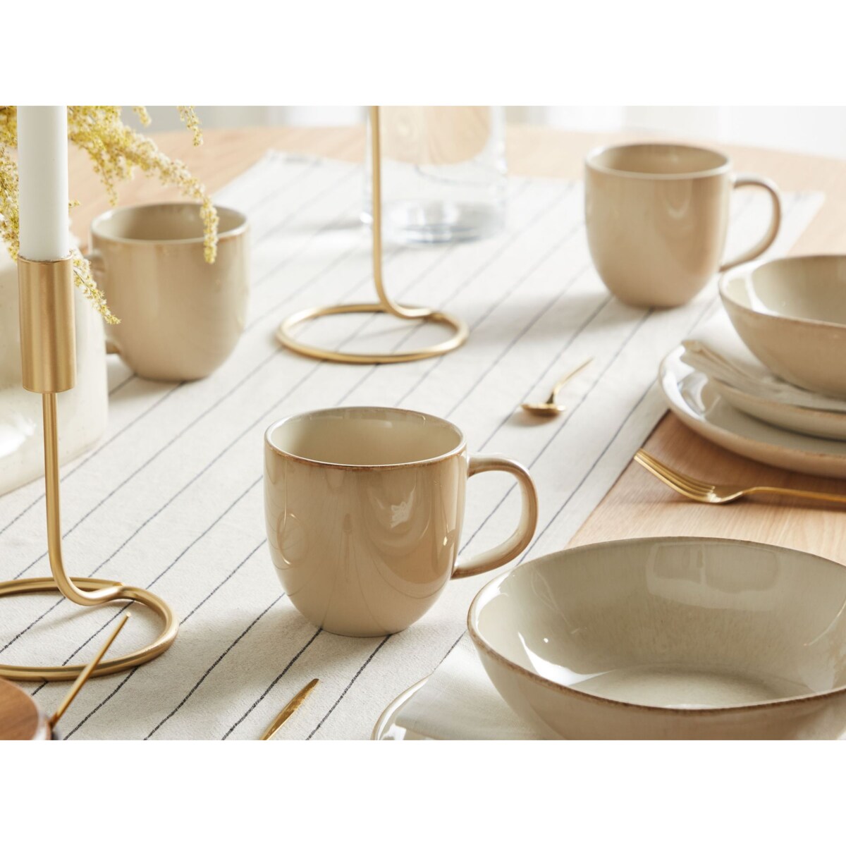 Zestaw 4 kubków GINSENG Kamionka Jasnobeżowy