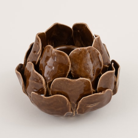 Świecznik Petalia dark brown 10 cm, 13x10 cm
