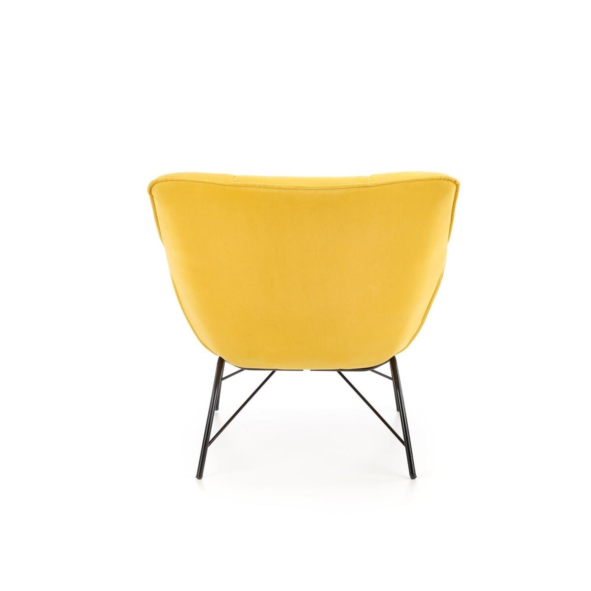 FOTEL Bolton żółty WELWETOWY czarne METALOWE NOGI