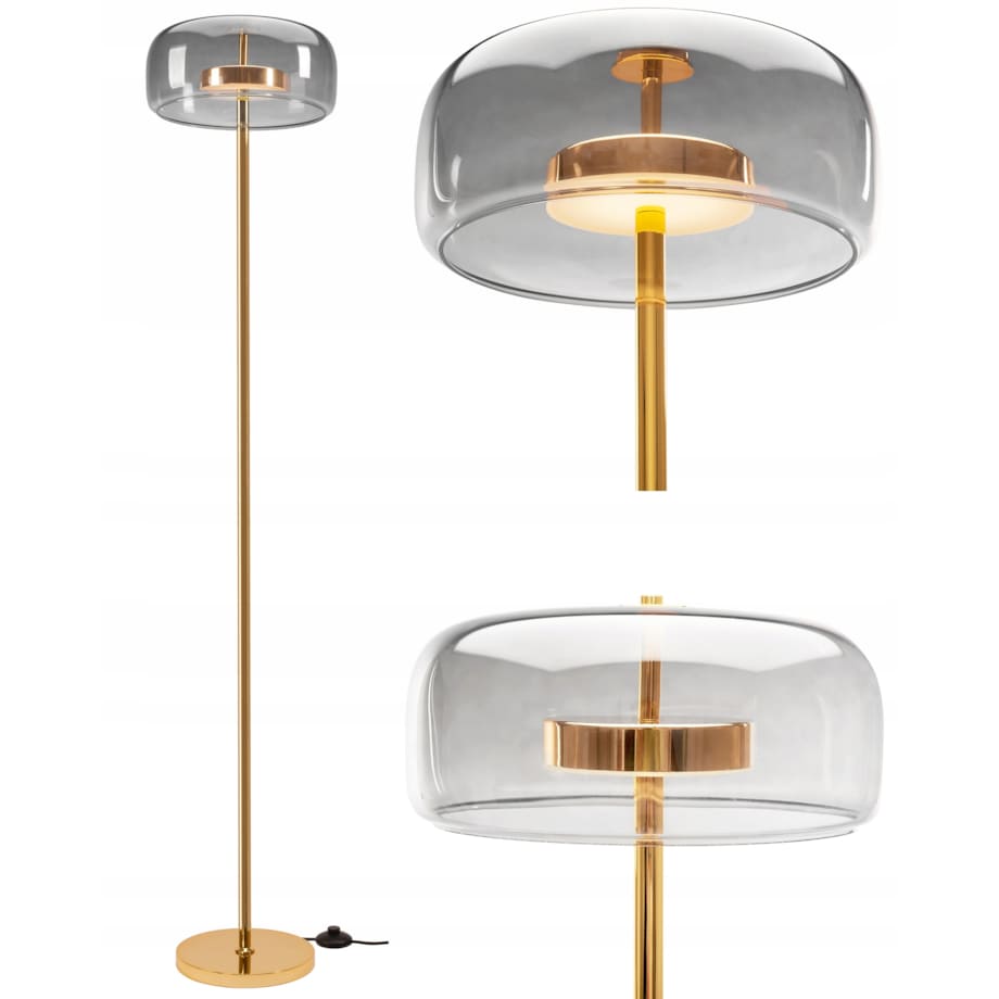 Lampa Podłogowa Stojąca Led Złota