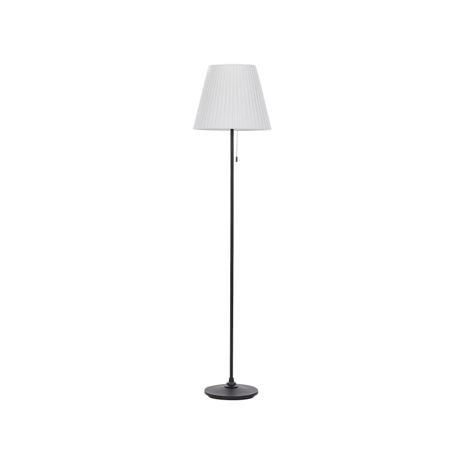 Lampa podłogowa metalowa czarno-biała TORYSA