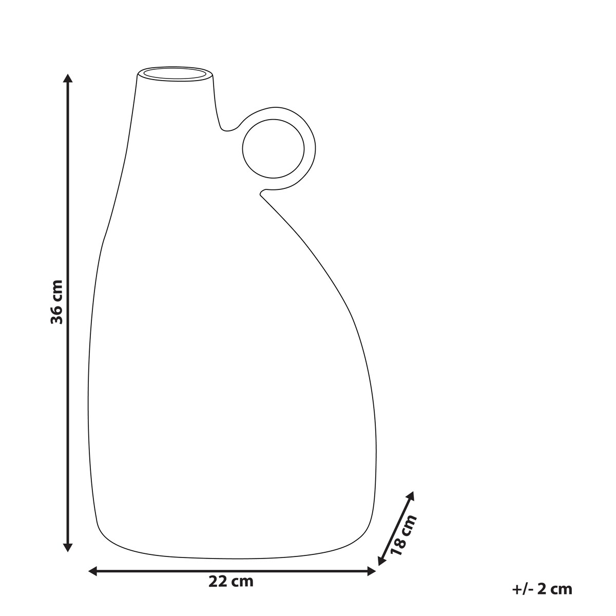 Wazon dekoracyjny NARBADA Metal 36 cm Czarny