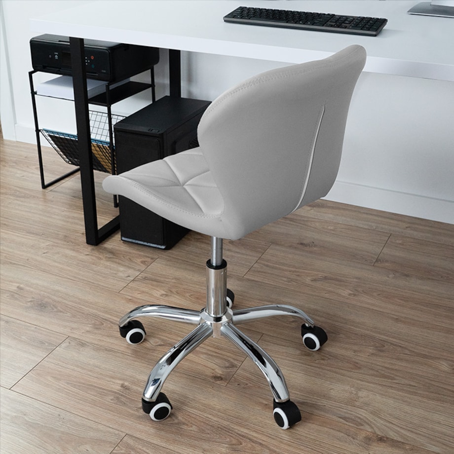 Krzesło obrotowe biurowe nowoczesne ekoskóra szare