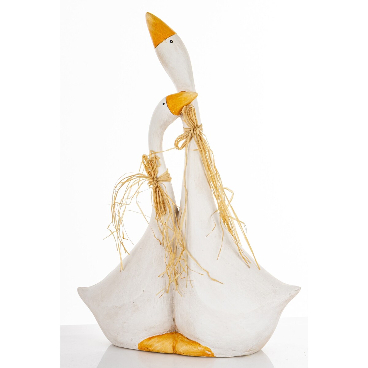 Dekoracja - para białych gąsek 50x34x13 cm ANSERO