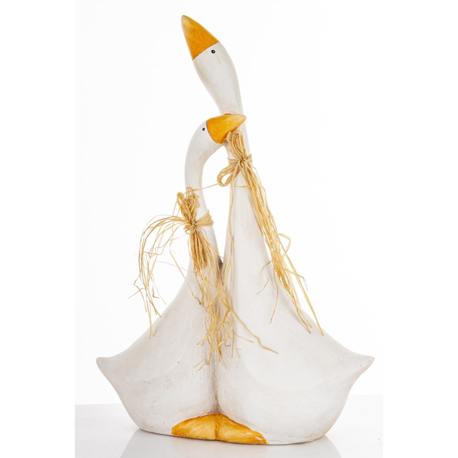 Dekoracja - para białych gąsek 50x34x13 cm ANSERO