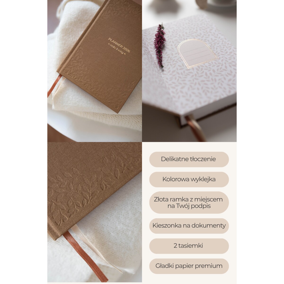 Planner dzienny 2026 – Cappuccino
