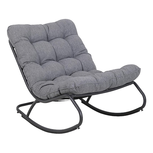 FOTEL BUJANY OGRODOWY VIBE Z SZARÄ„ PODUSZKÄ„