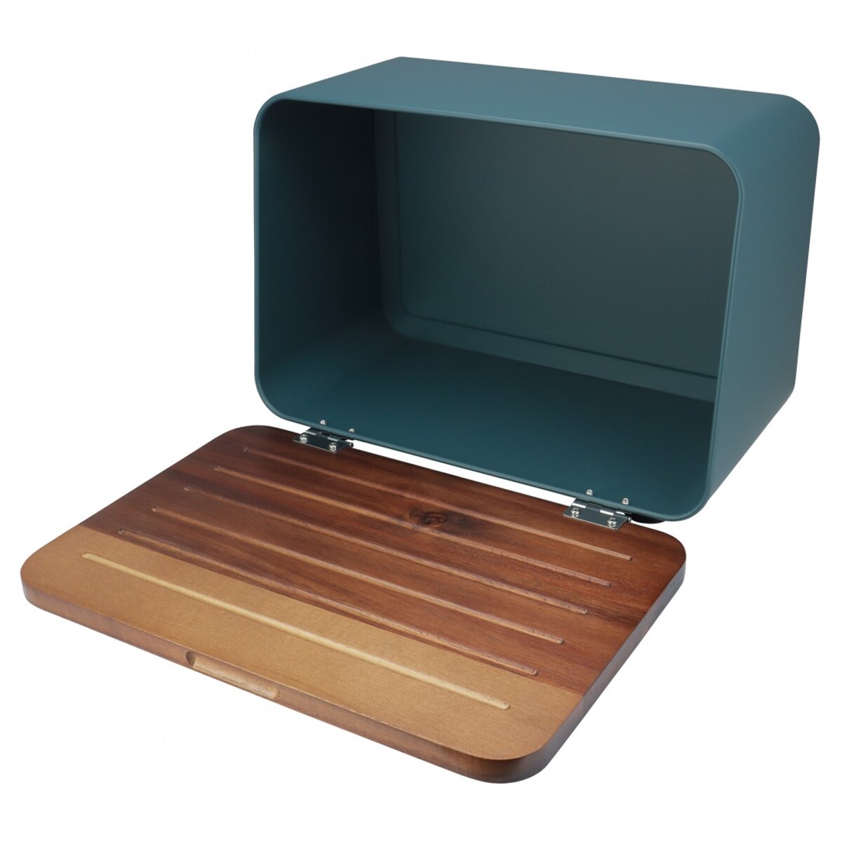 Chlebak ze stali lakierowanej z pokrywą z drewna akacjowego HUSLA