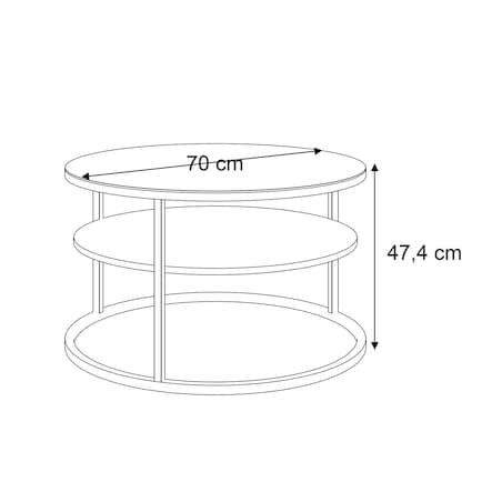 Stolik kawowy CIRI z półką czarne szkło