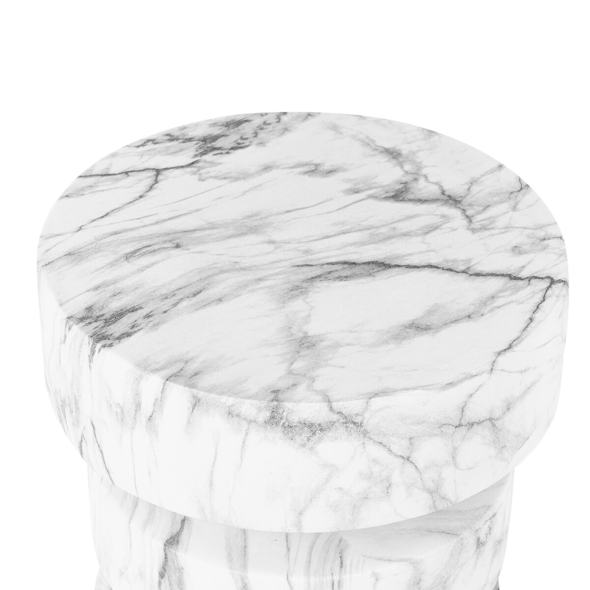 Stolik pomocniczy BIVONGI 30 cm 30 cm Biały marmur