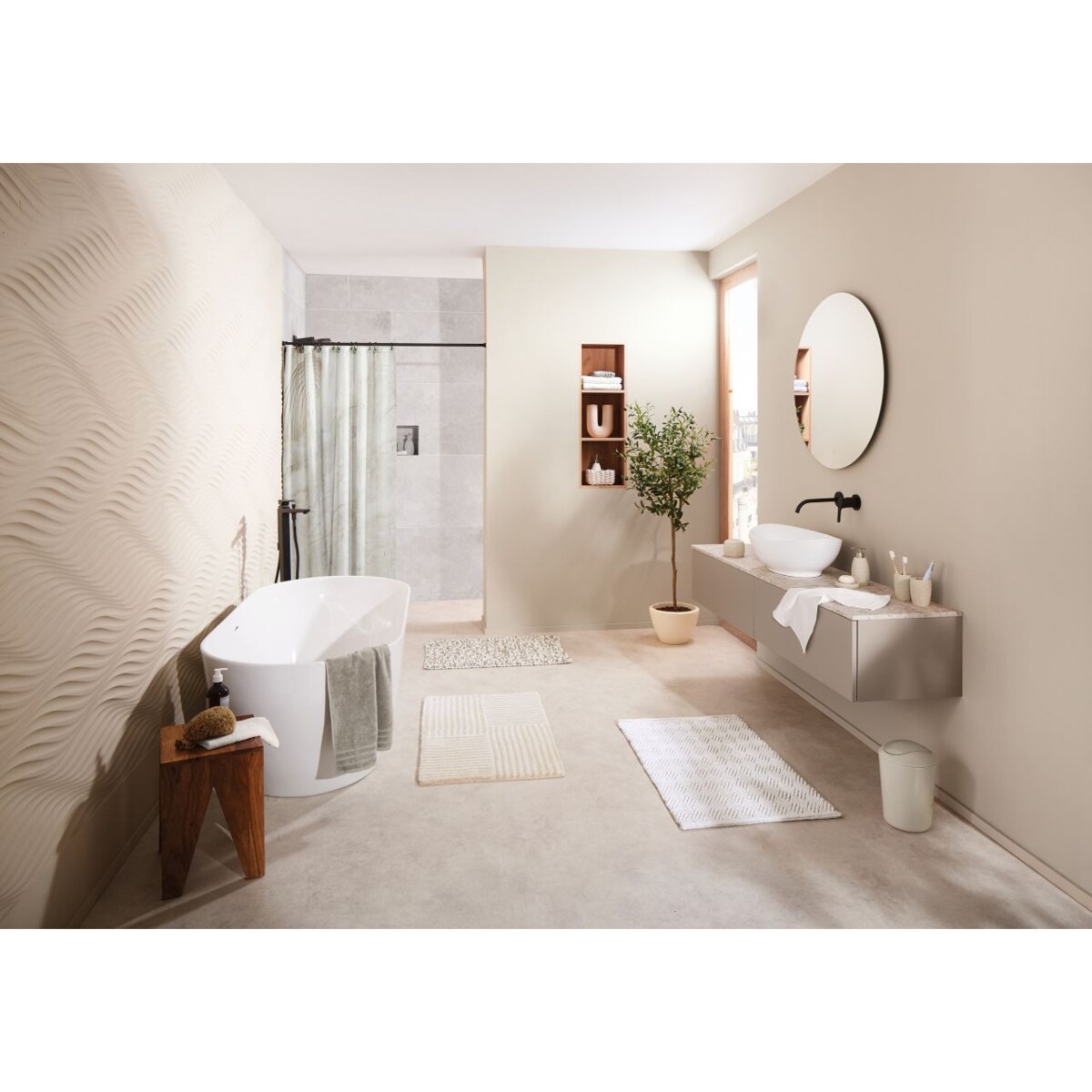 Kleine Wolke Chelsea Dywanik łazienkowy 70x120 cm jasny beż wysokie runo Eco Care