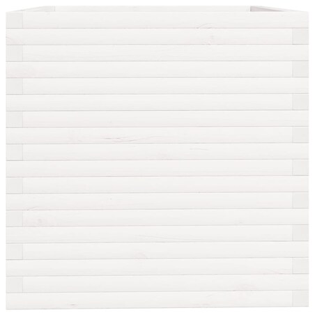 vidaXL Donica ogrodowa, biała, 70x70x72,5 cm, lite drewno sosnowe