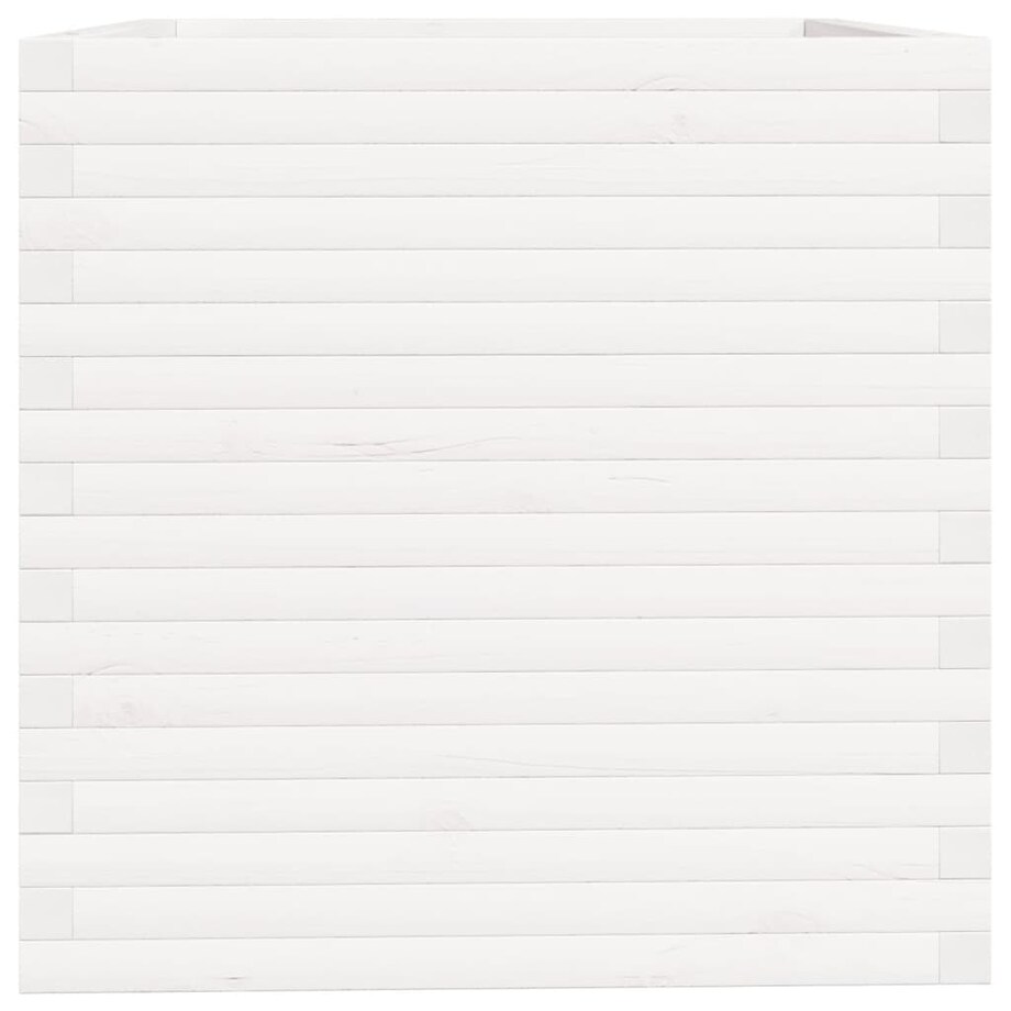 vidaXL Donica ogrodowa, biała, 70x70x72,5 cm, lite drewno sosnowe