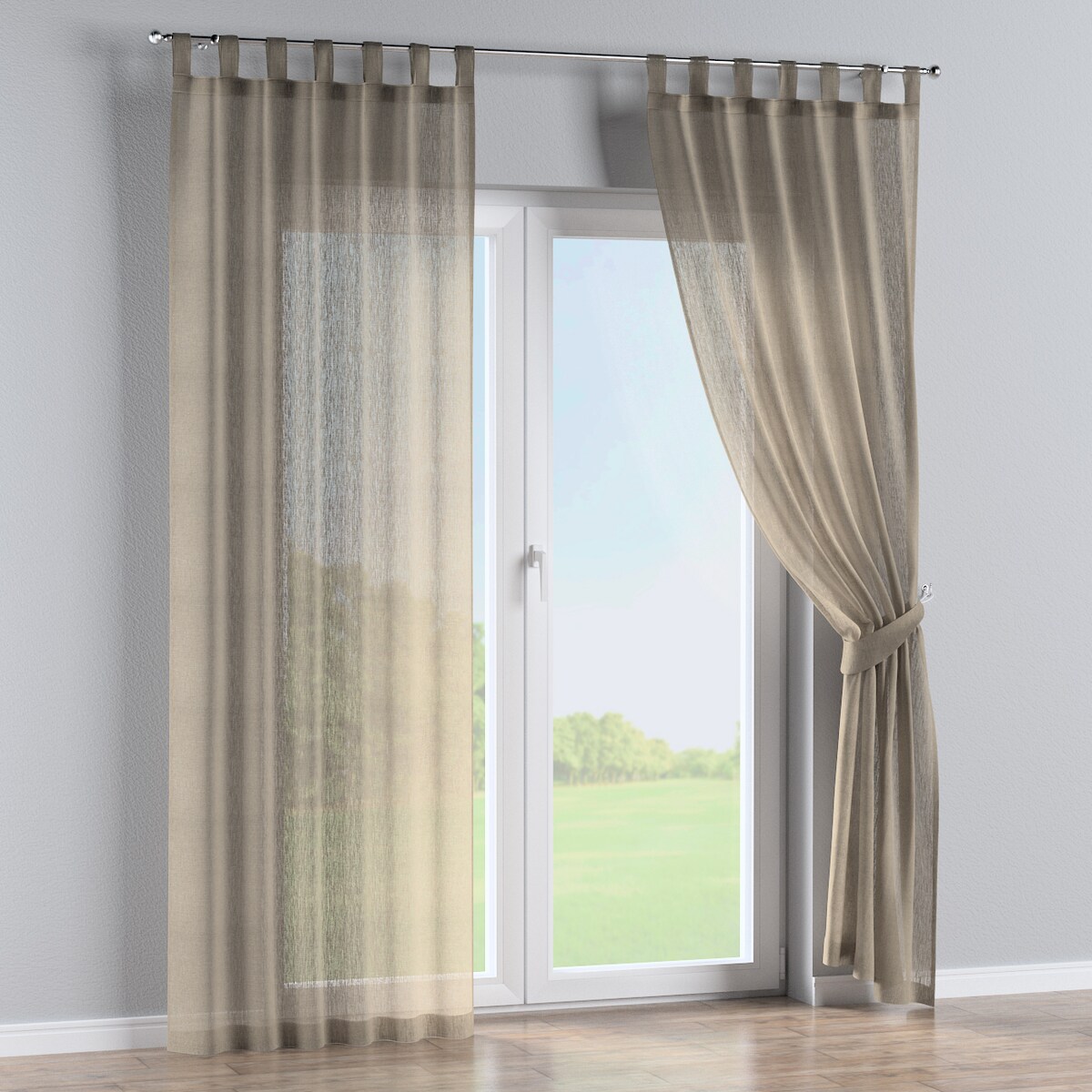 Zasłona na szelkach 1 szt. 130x245 beżowy